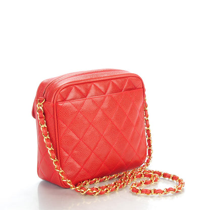 Chanel Caviar Quilted Camera Case Red 3 of 9