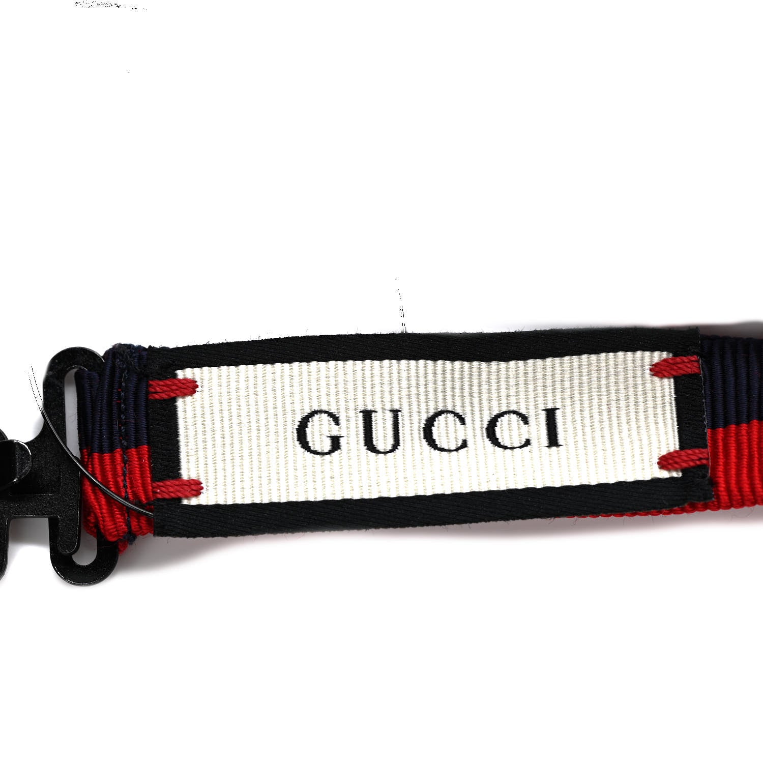 Gucci Grosgrain Web Feline Neck Bow Blue Red 6 of 6