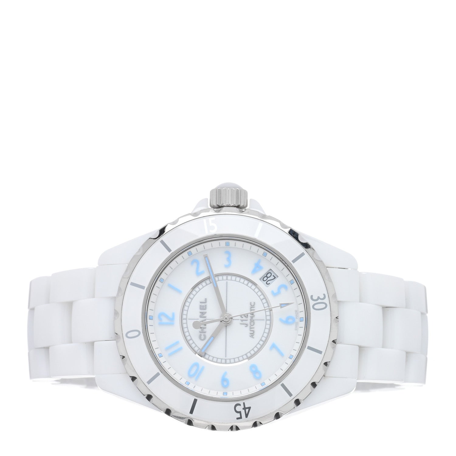 Chanel Stainless Steel Ceramic 38mm J12 Automatic Watch Blue 2 of 4