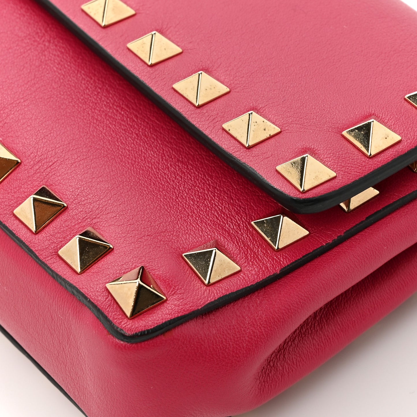 Nappa Rockstud Bangle Clutch Red