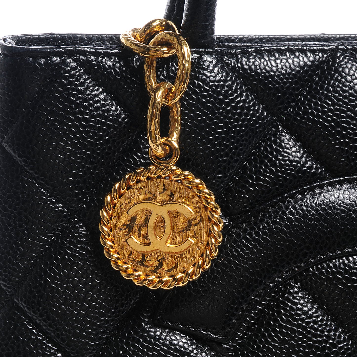 Caviar Medallion Tote Black