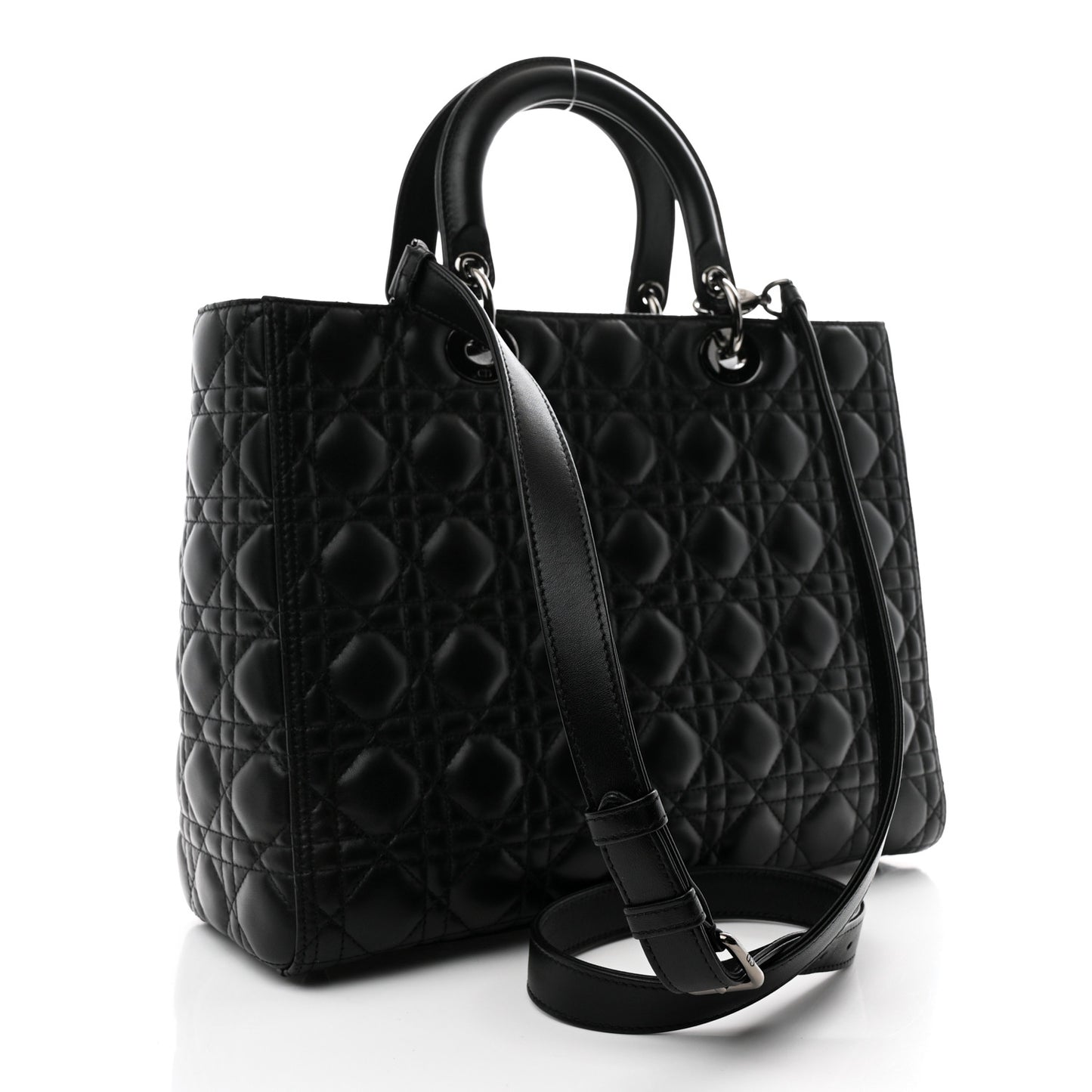 Lambskin Cannage Large Lady Dior Black