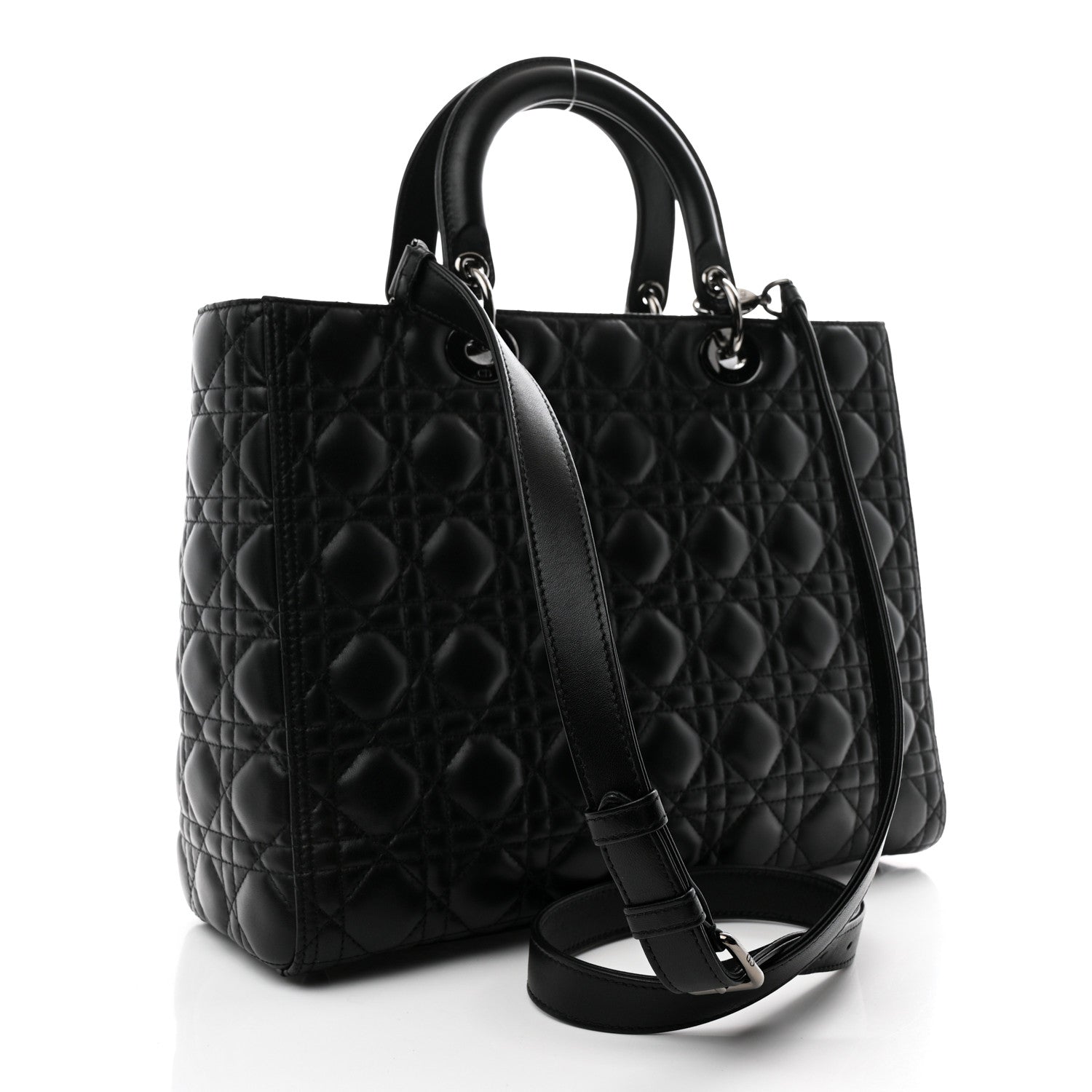 Christian Dior Lambskin Cannage Large Lady Dior Black 3 of 10