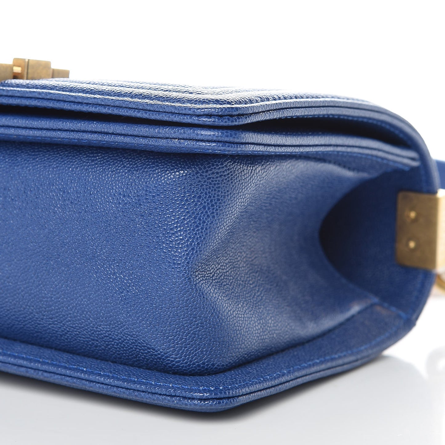 Caviar Quilted Small Boy Flap Dark Blue