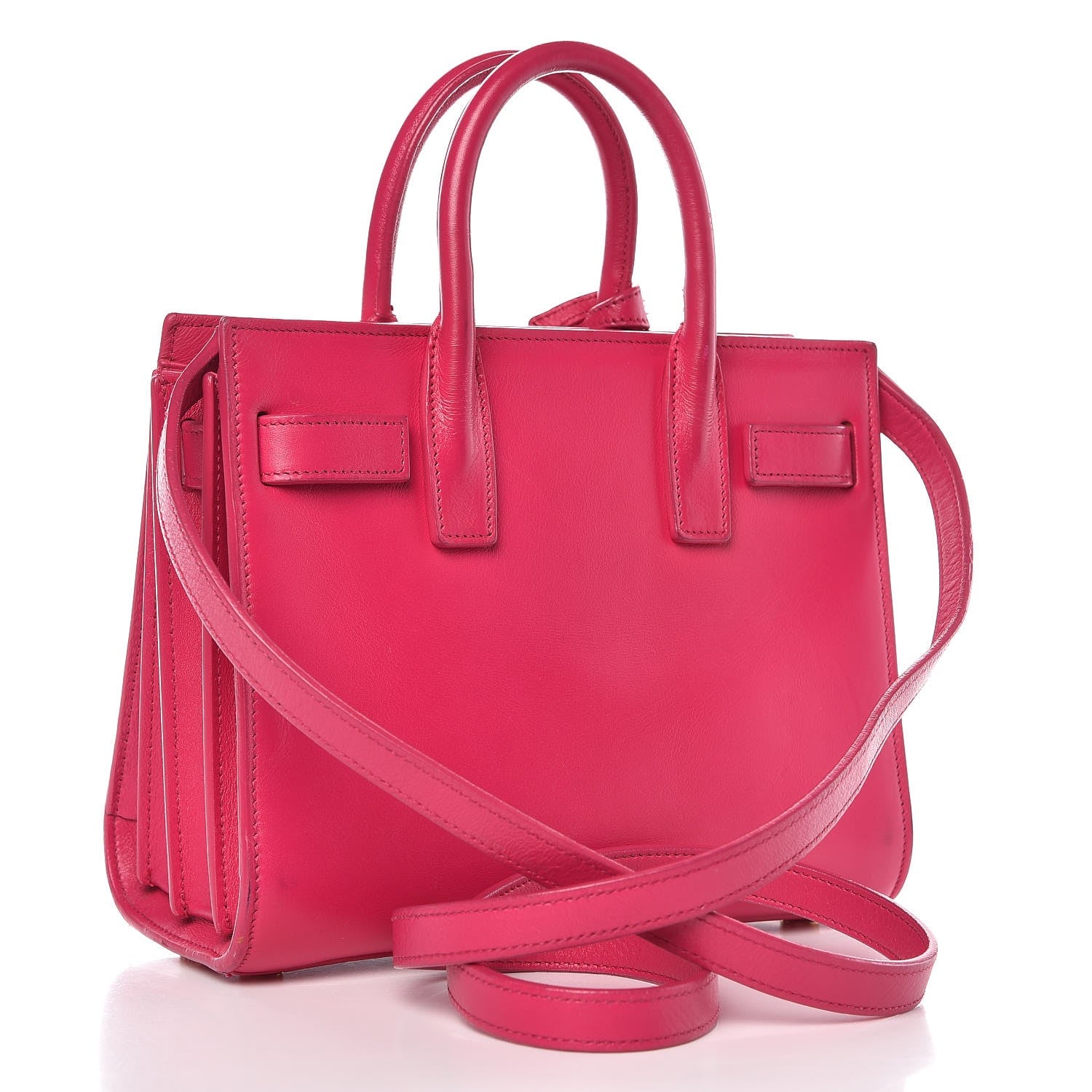 Saint Laurent Calfskin Nano Sac De Jour Lipstick Fuchsia 4 of 15