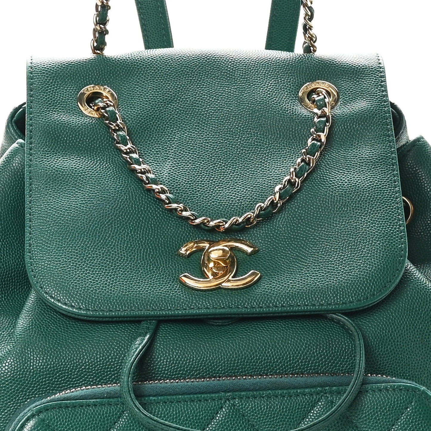 Caviar Quilted Business Affinity Backpack Green
