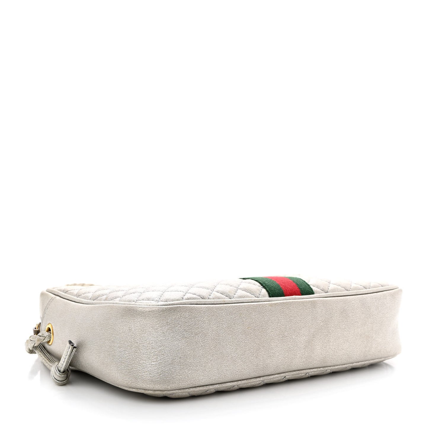 Laminated Nappa Web Trapuntata Small GG Shoulder Bag Argento