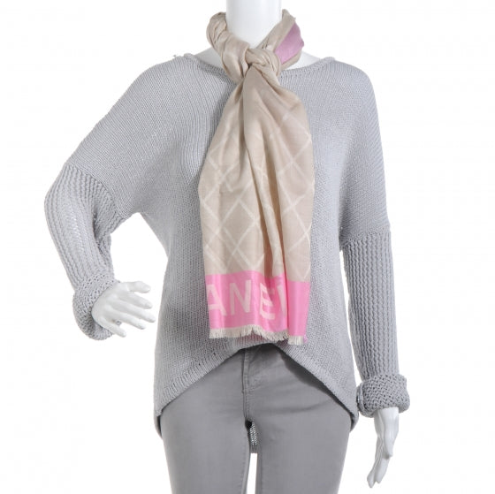 Cashmere Silk Diamond Logo Scarf