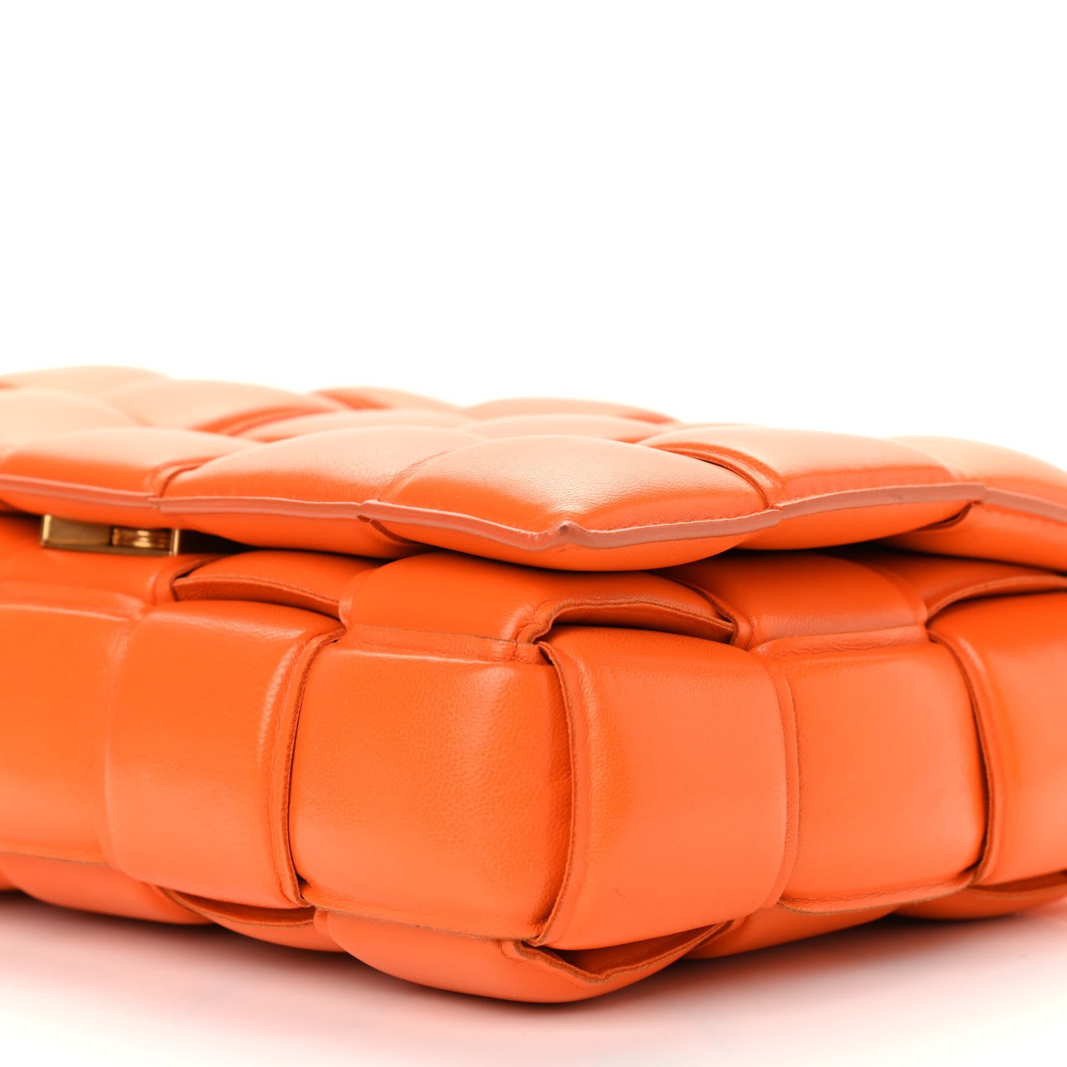Bottega Veneta Nappa Maxi Intreccio Padded Cassette Crossbody Bag Orange 8 of 9