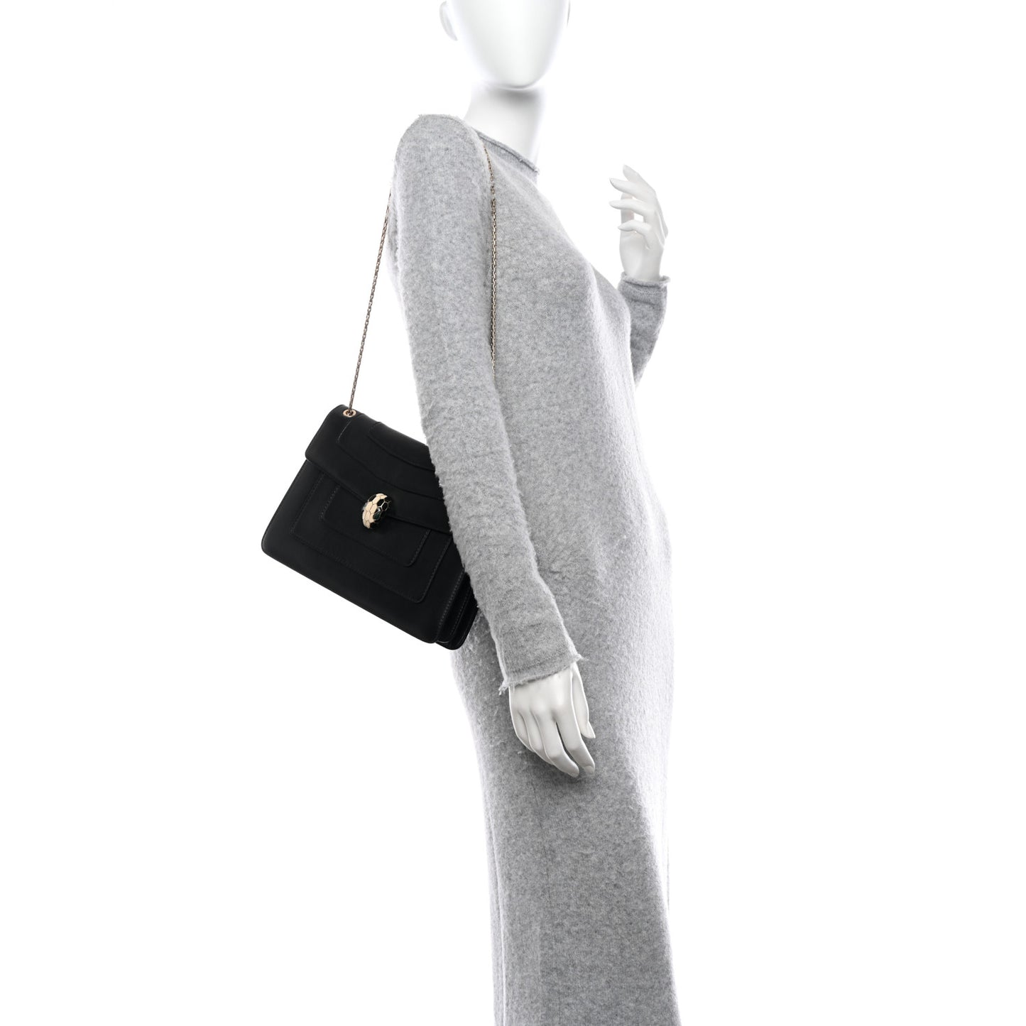 Calfskin Serpenti Forever Crossbody Bag Black