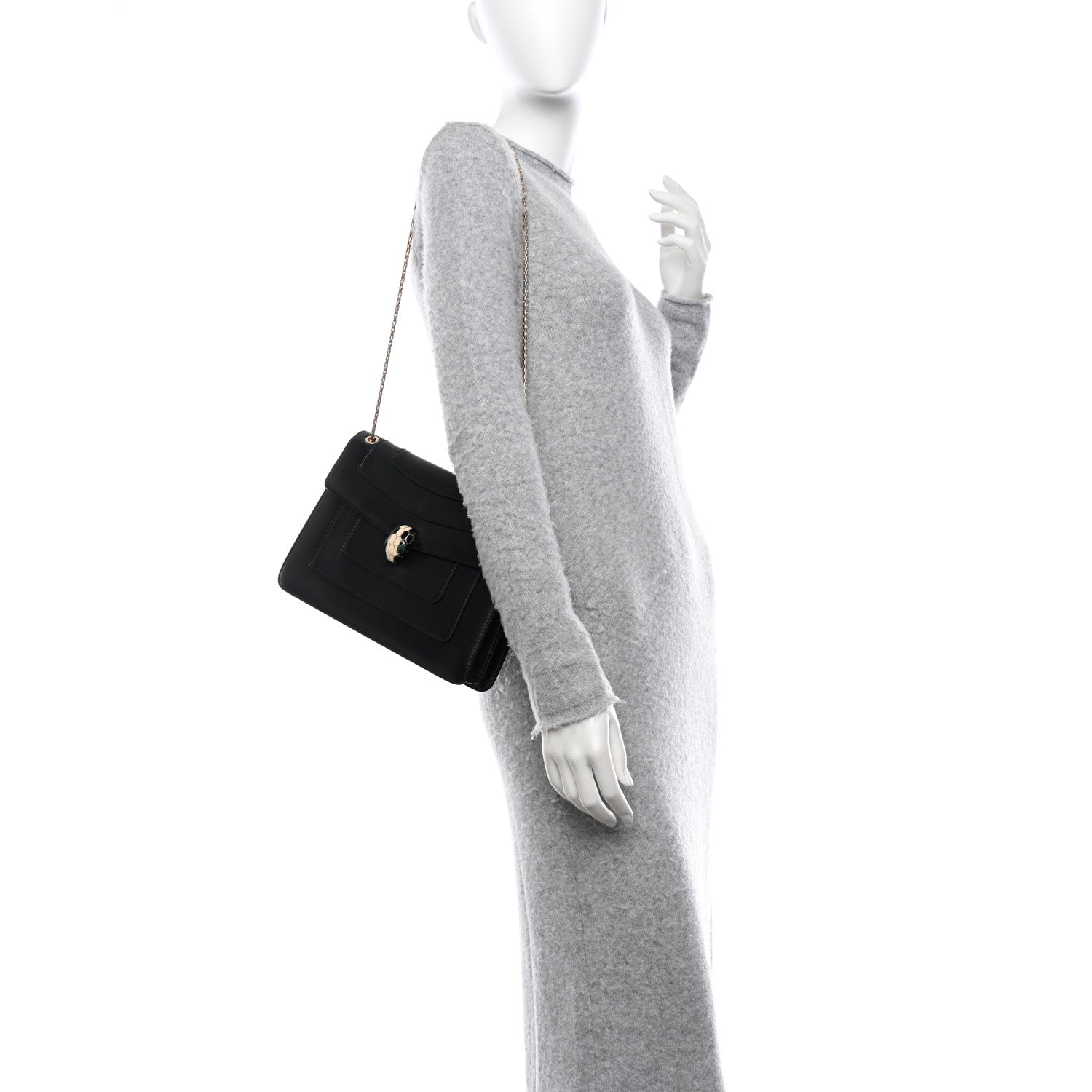 Bulgari Calfskin Serpenti Forever Crossbody Bag Black 2 of 16