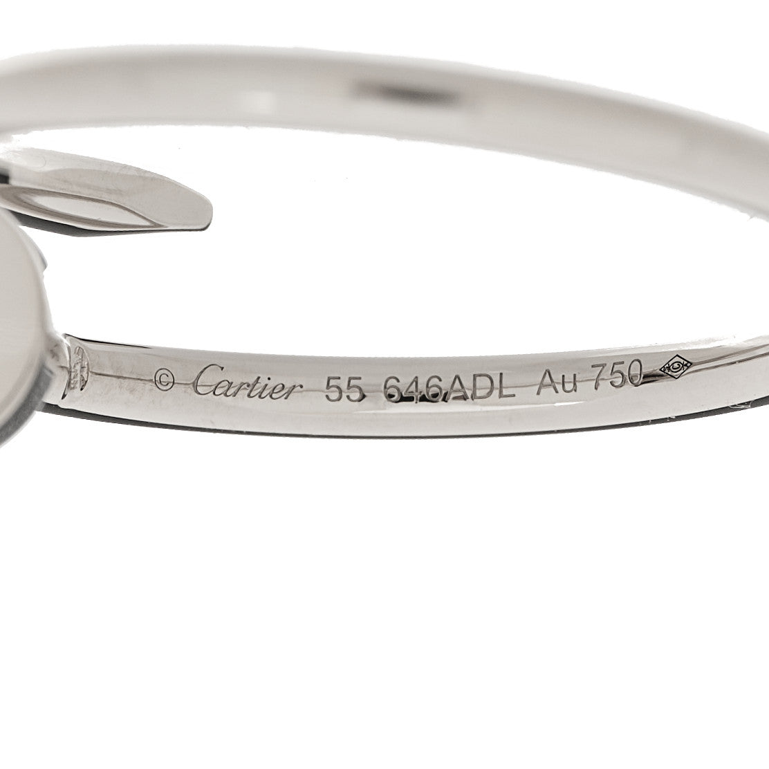 18K White Gold Small Juste Un Clou Ring 55 7.25