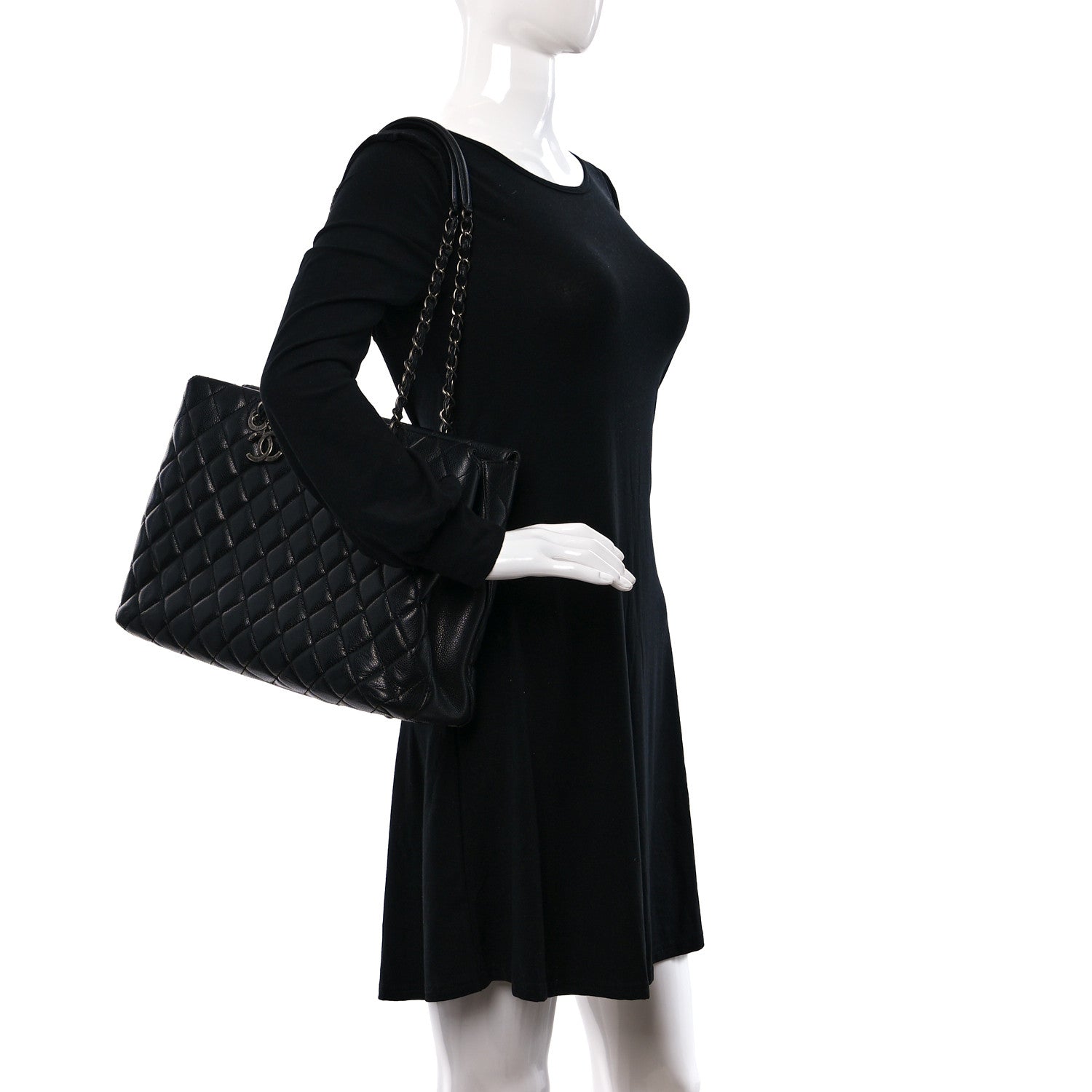 Chanel Caviar Quilted City Shopping Tote Black 2 of 10