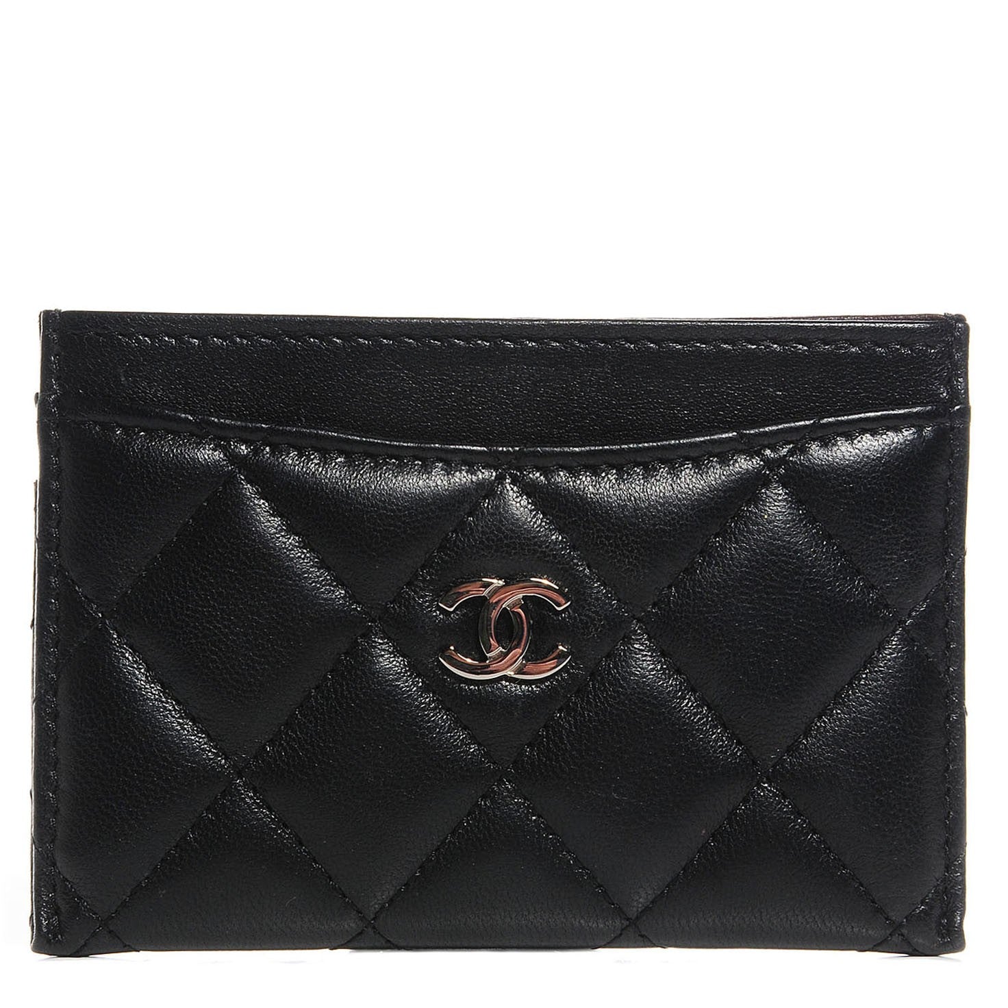 Chanel Lambskin Quilted Card Holder Black 1 of 9