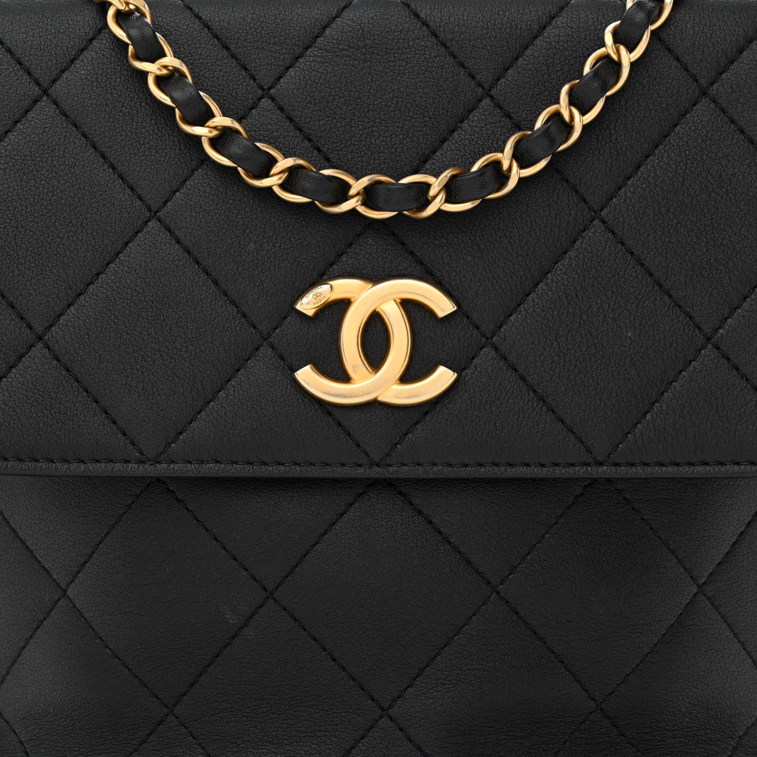 Chanel Calfskin Quilted Chain Small Hobo Bag Black 8 of 10
