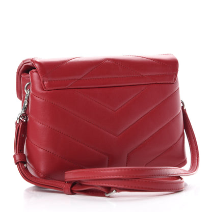Saint Laurent Calfskin Y Quilted Monogram Toy Loulou Crossbody Bag New Lipstick 3 of 12
