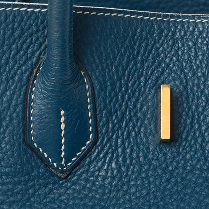 Hermes Taurillon Clemence Birkin 35 Bleu Thalassa 31 of 56