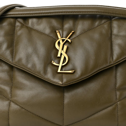 Saint Laurent Lambskin Quilted Medium Loulou Puffer Monogram Chain Satchel Seaweed 8 of 12