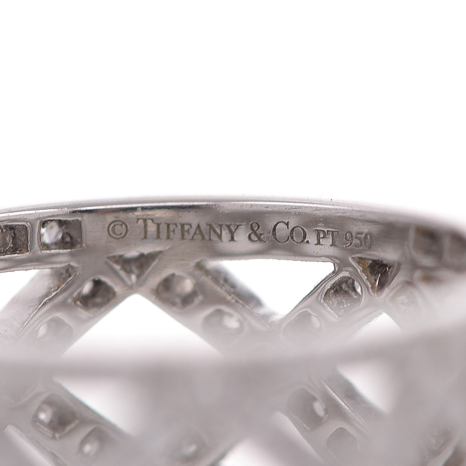 Tiffany Platinum Diamond Braided Diamond Wide Band Ring 49.5 5 3 of 4