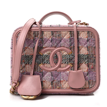 Chanel Tweed Quilted Medium CC Filigree Vanity Case Pink Multicolor 1 of 7
