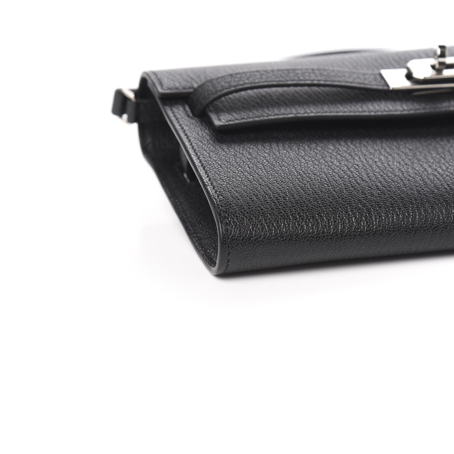 Hermes Chevre Mysore Kelly Wallet To Go Black 6 of 9