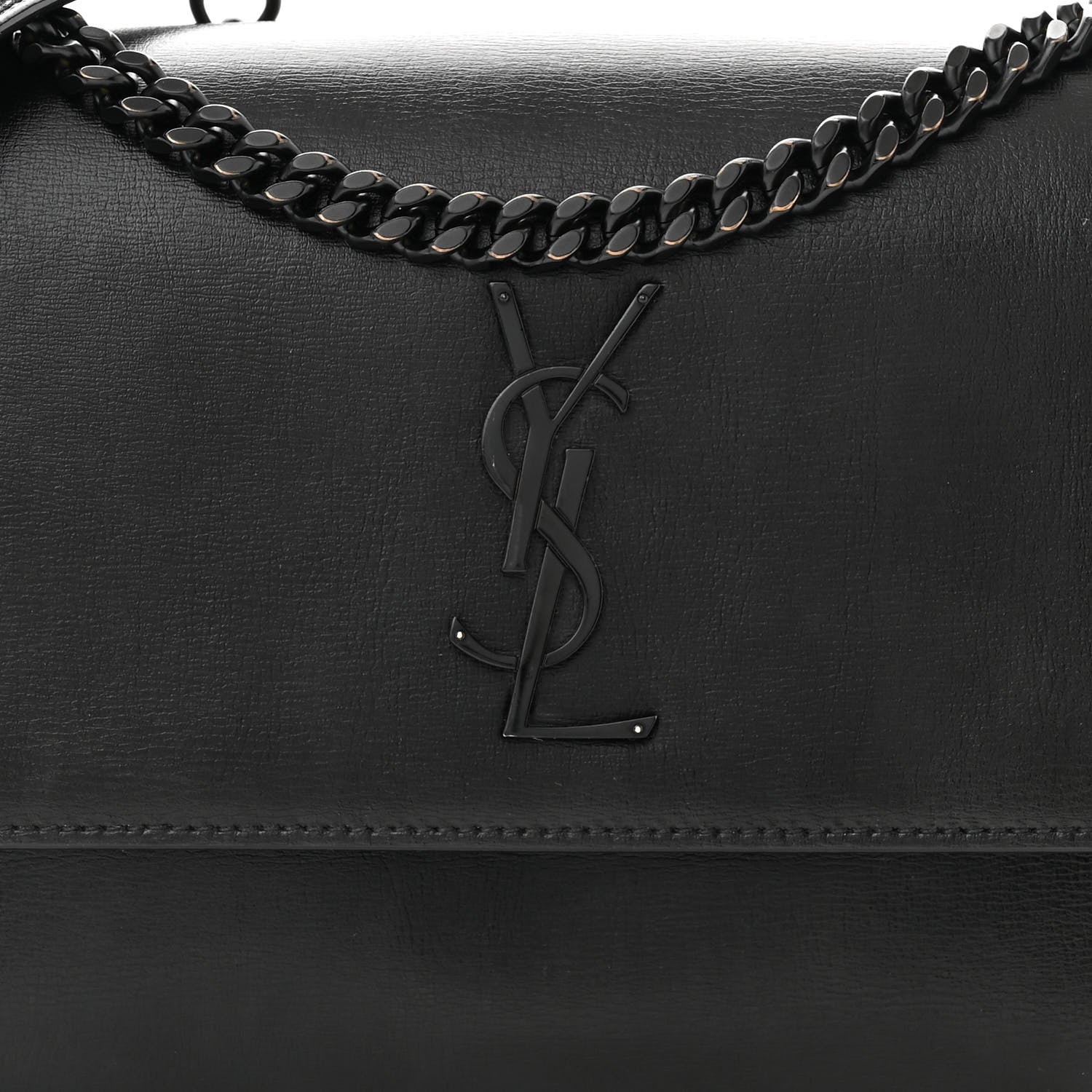 Saint Laurent Calfskin Medium Monogram Monochrome Sunset Black 7 of 9