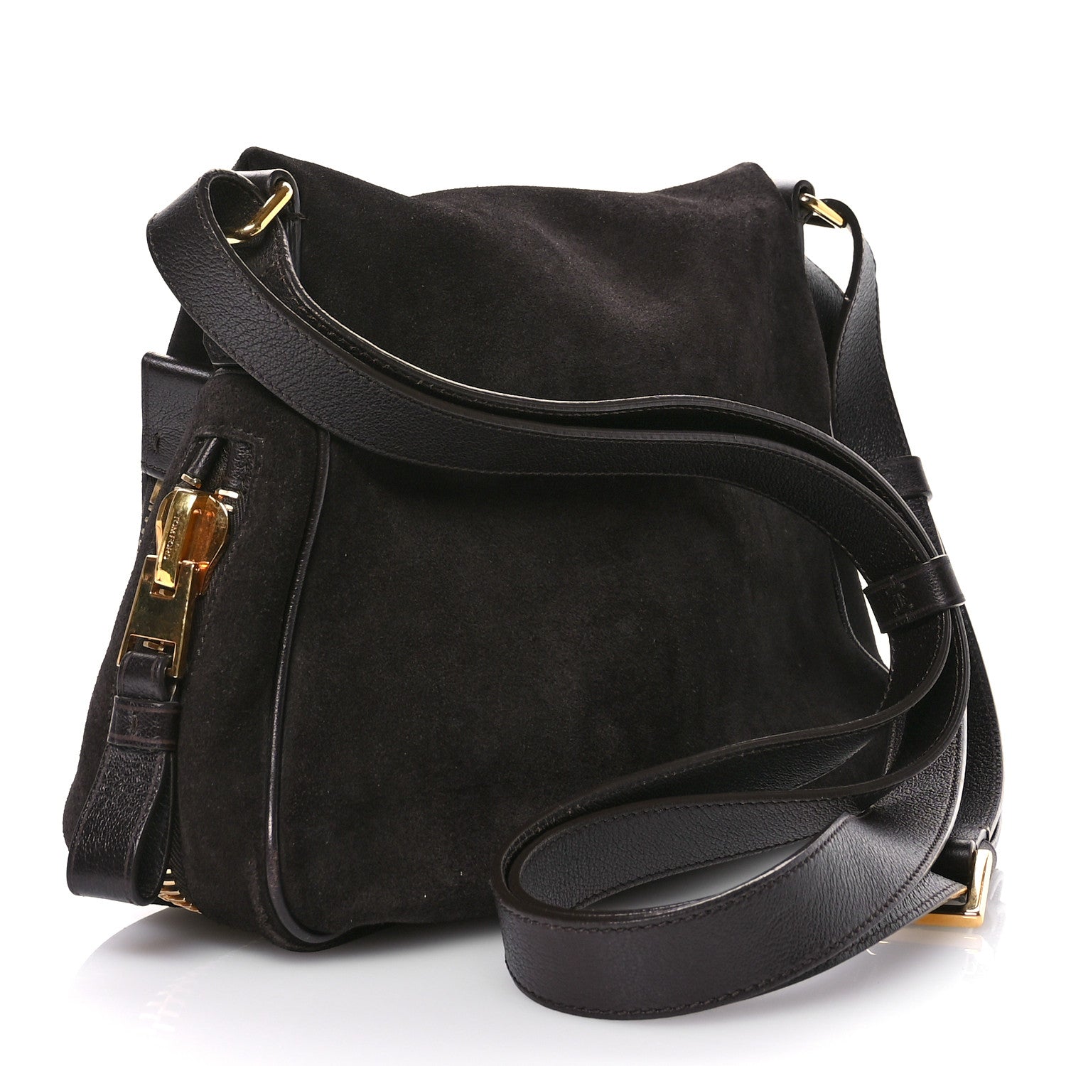 Tom Ford Suede Calfskin Jennifer Crossbody Brown 3 of 15