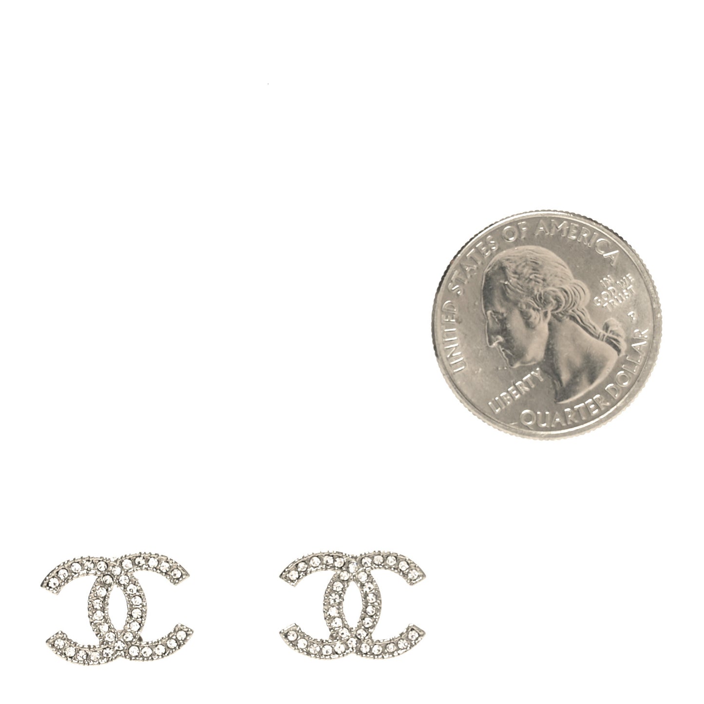 Crystal CC Earrings Silver