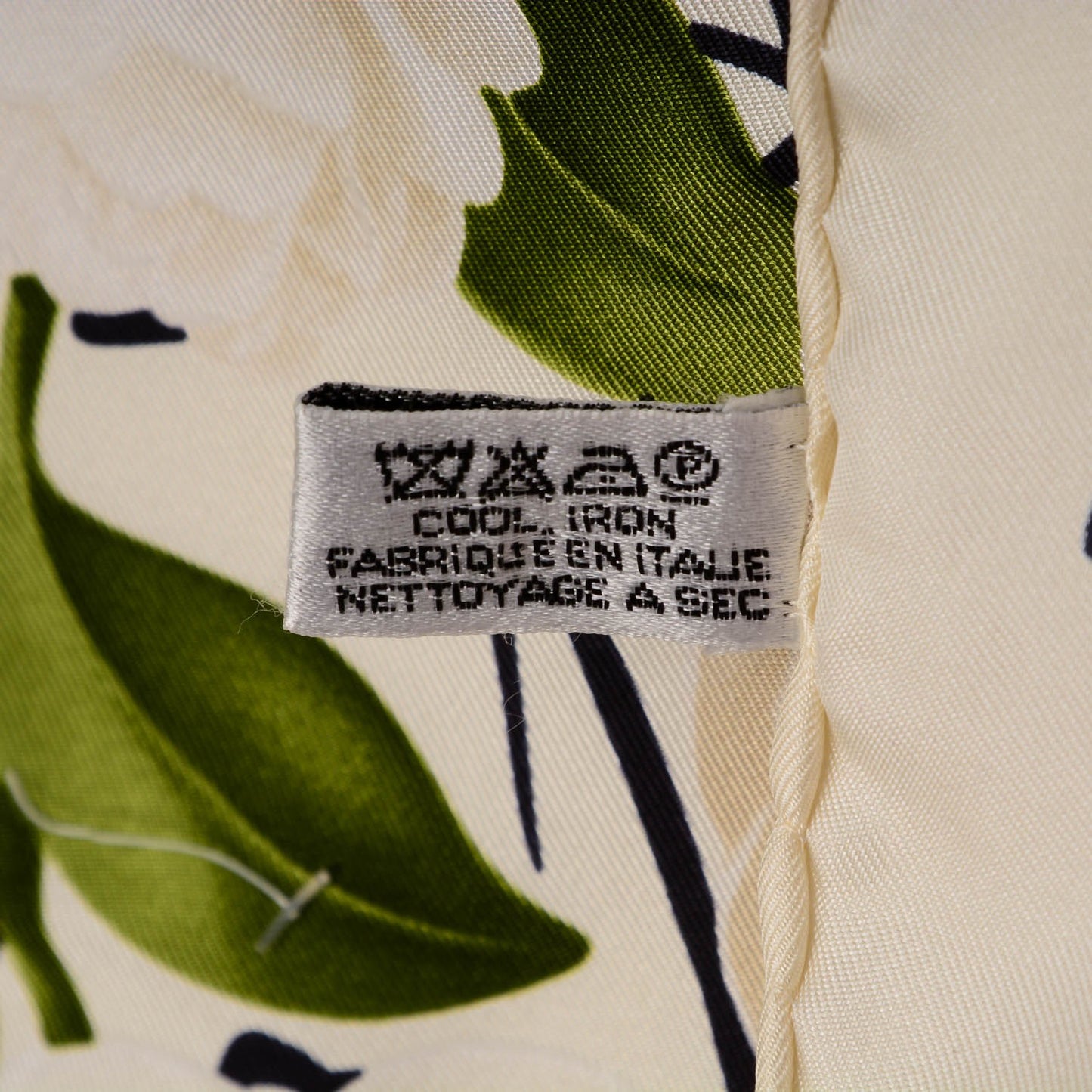 Silk Camellia Flower Square Scarf Ivory