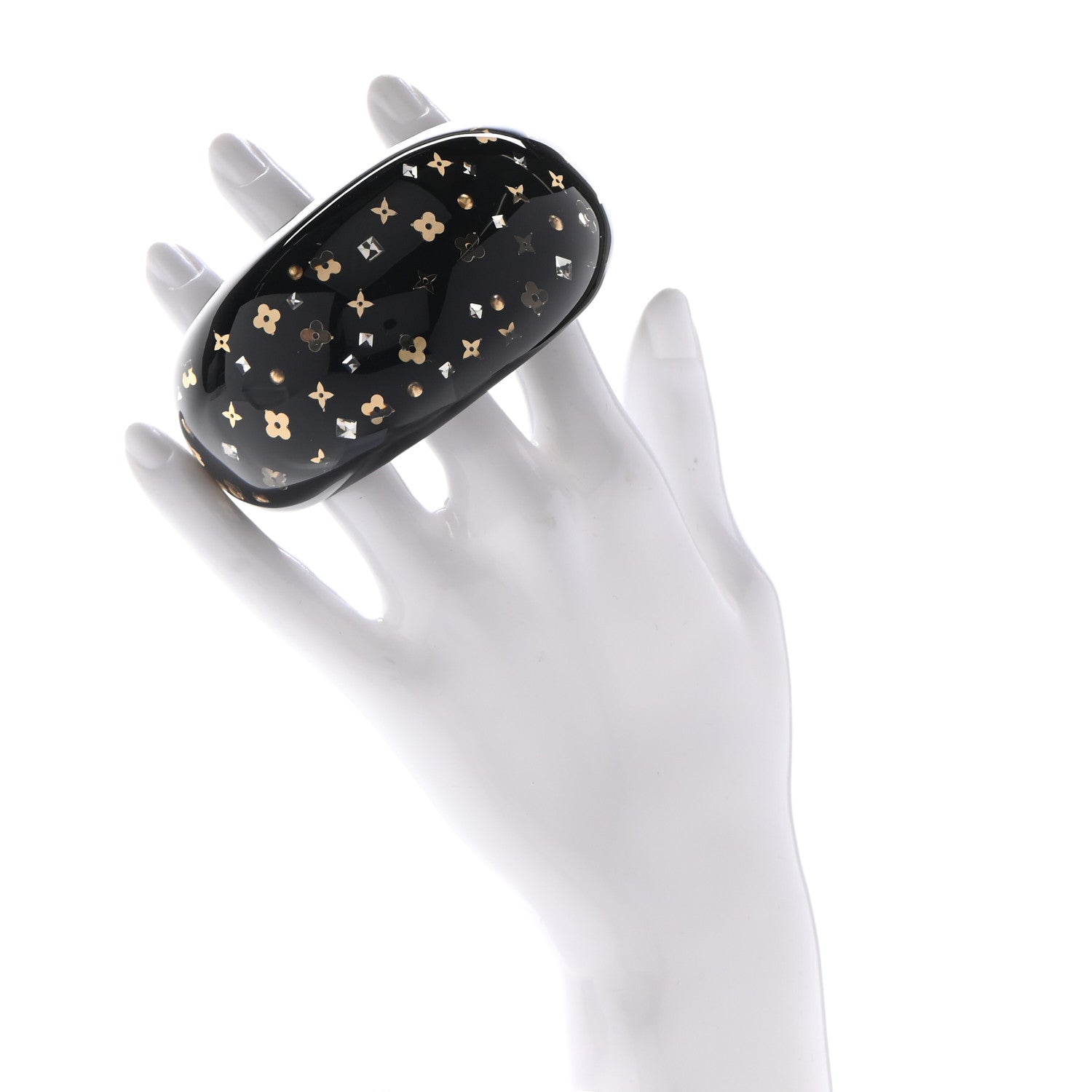 Louis Vuitton Resin Swarovski Inclusion Cuff M Black 2 of 5