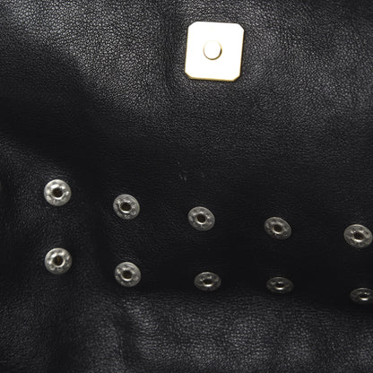 Fendi Lambskin Studded Large Chef Shoulder Bag Black 12 of 12