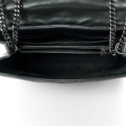 Saint Laurent SAINT LAURENT Calfskin Y Quilted Monogram Monochrome Medium Loulou Chain Satchel Black 5 of 14