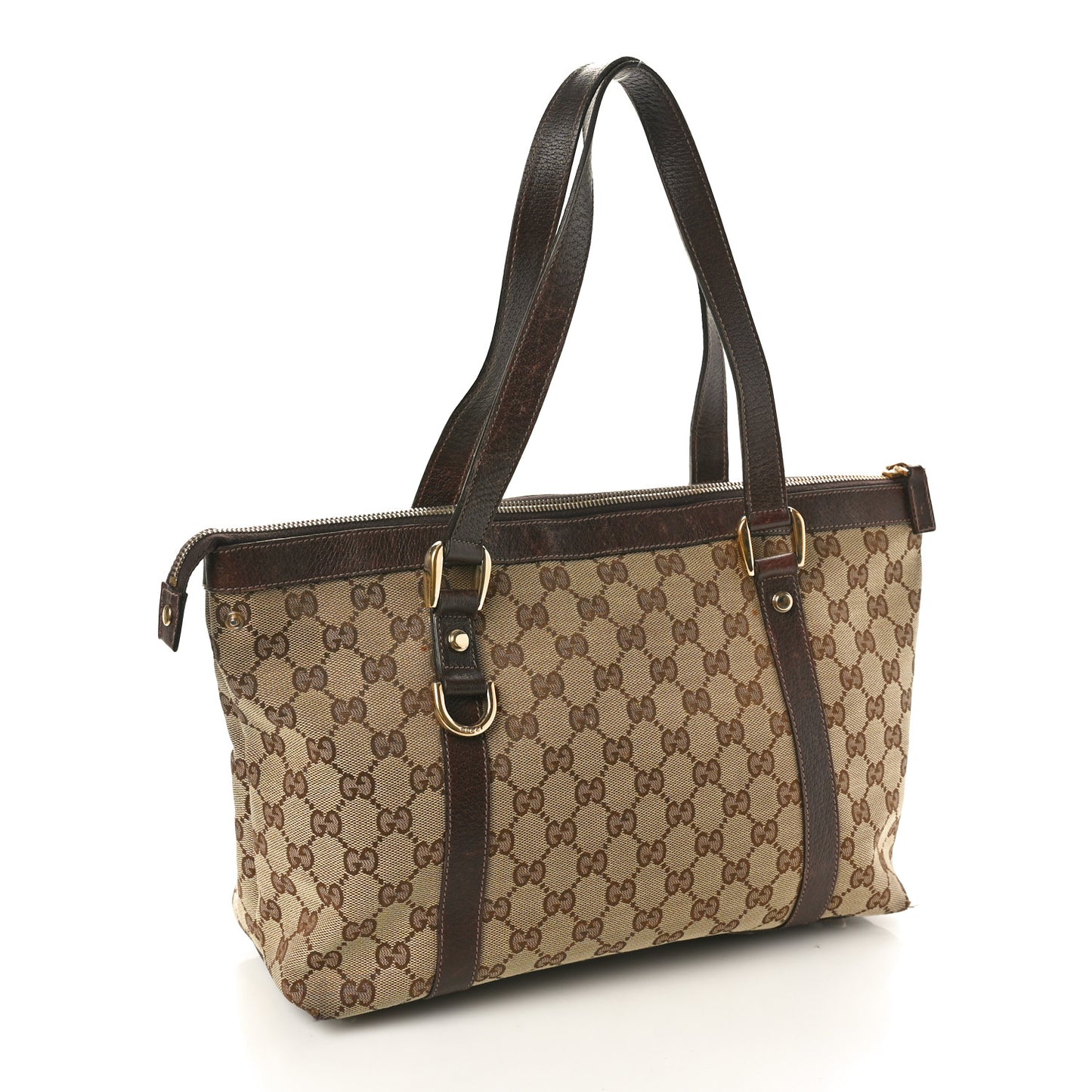 Monogram Medium Abbey Tote Dark Brown