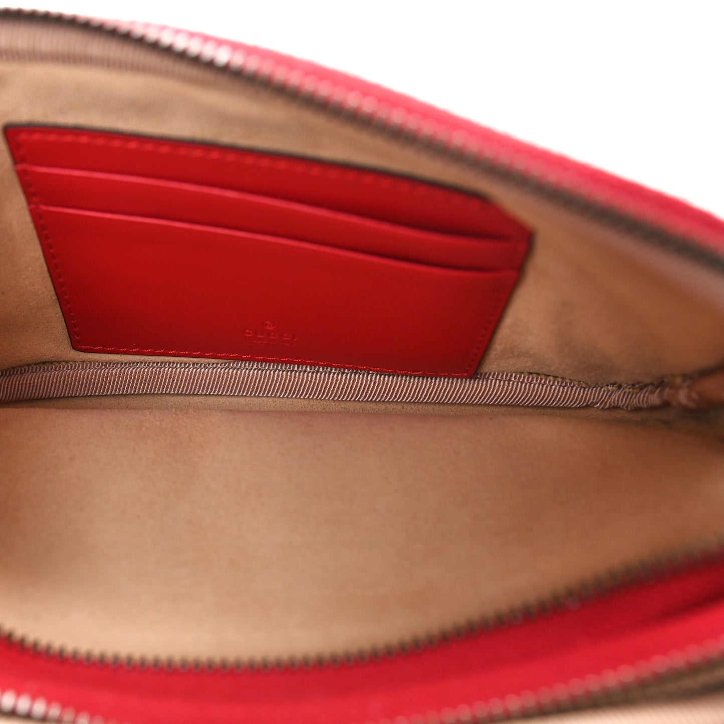 Calfskin Matelasse Mini GG Marmont Chain Crossbody Bag Hibiscus Red