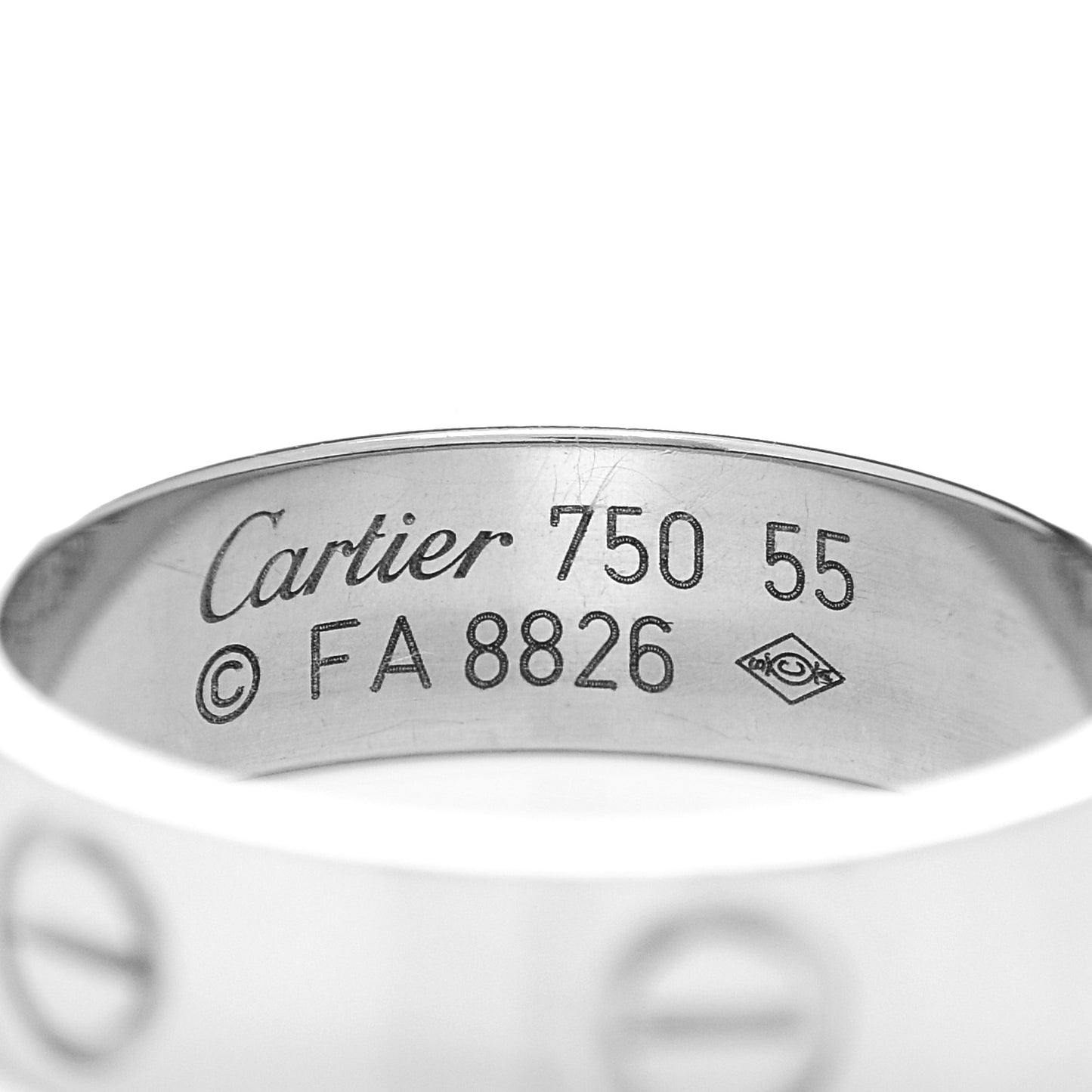 18K White Gold 5.5mm LOVE Ring 55 7.25