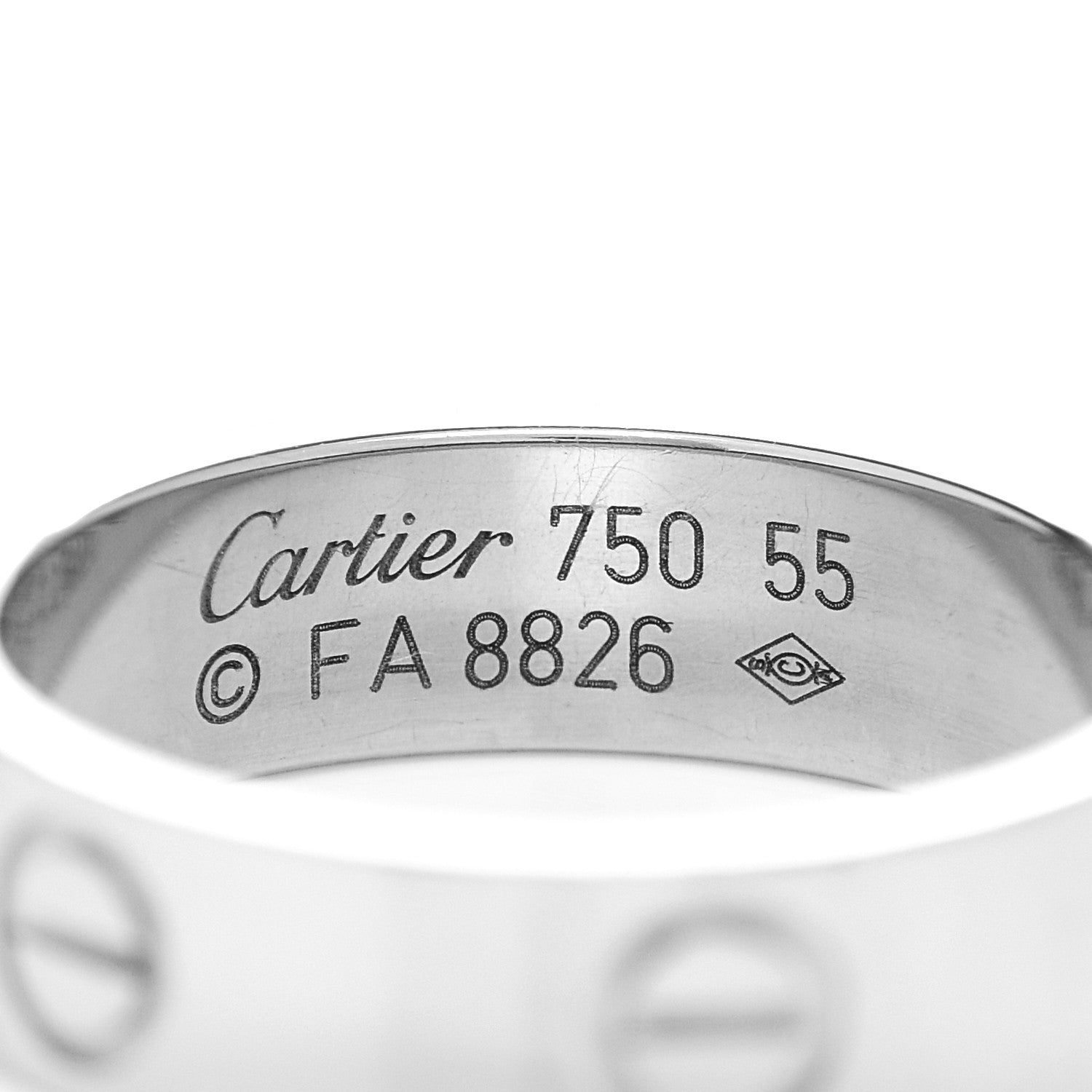 Cartier 18K White Gold 5.5mm LOVE Ring 55 7.25 4 of 5