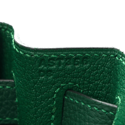 Hermes Togo Au Pas Kelly Retourne 28 Malachite Turquoise Black 7 of 10