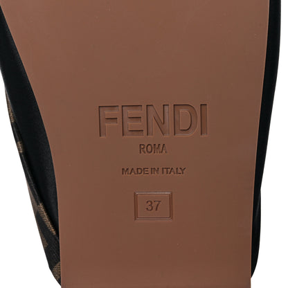 Fendi Satin FF Twist Espadrille Slide Sandal 37 Black Tobacco 6 of 7