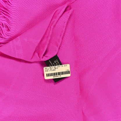 Hermes Cashmere Silk New Libris Stole Rose Cyclamen 3 of 3