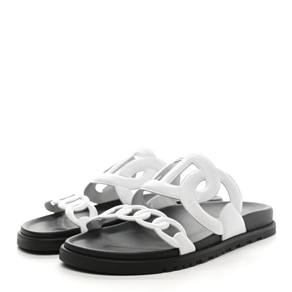 Hermes Nappa Womens Extra Sandals 40 White 3 of 9