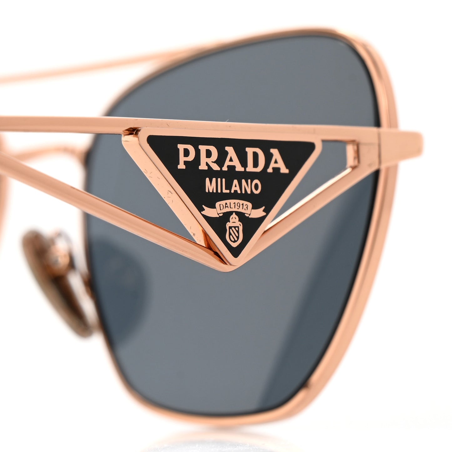 Metal Symbole Triangle Logo Aviator Sunglasses SPR A50 Gold Tortoise Brown