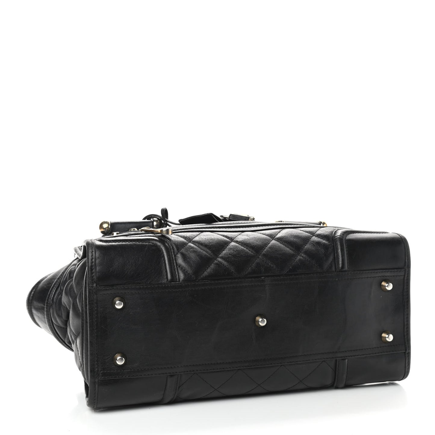 Calfskin Quilted Manor Tote Black