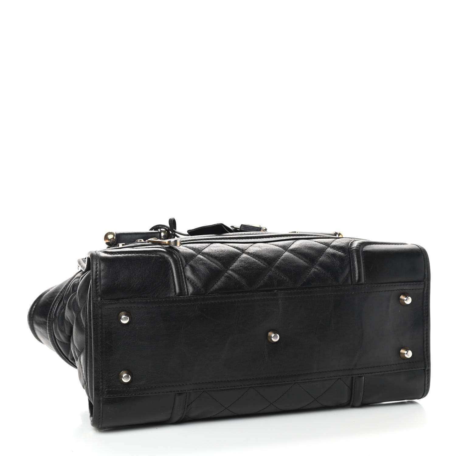 Burberry Calfskin Quilted Manor Tote Black 3 of 11