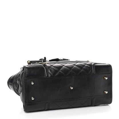 Burberry Calfskin Quilted Manor Tote Black 3 of 11