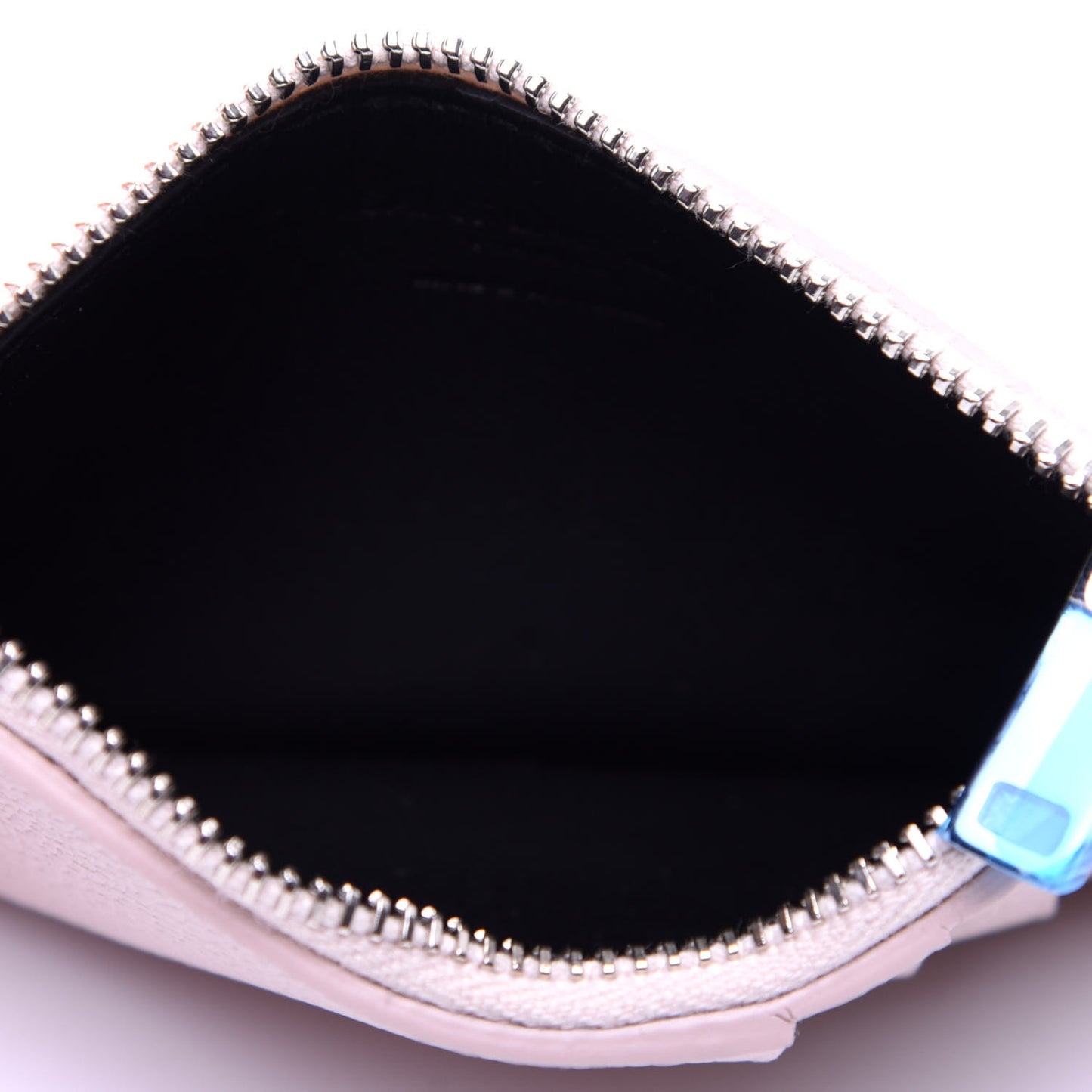 Grained Calfskin 5 Fragments Zip Pouch Card Holder Pale Pink