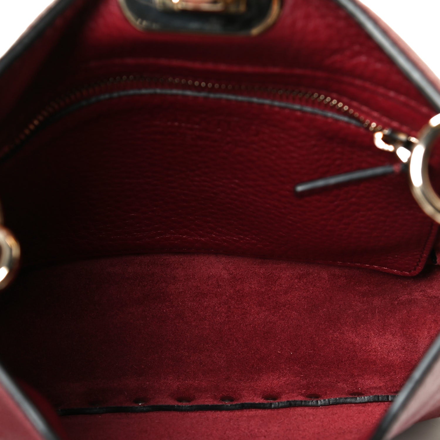 Valentino Garavani Pebbled Calfskin Mini Rockstud Flip-Lock Messenger Bag Rubino 5 of 8
