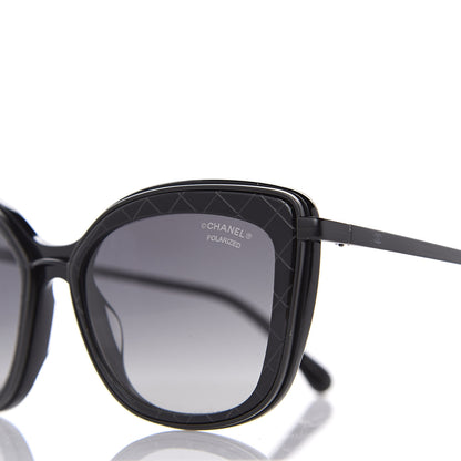 Chanel Acetate Polarized Quilted Metal Butterfly Sunglasses 4238-A Black 8 of 9