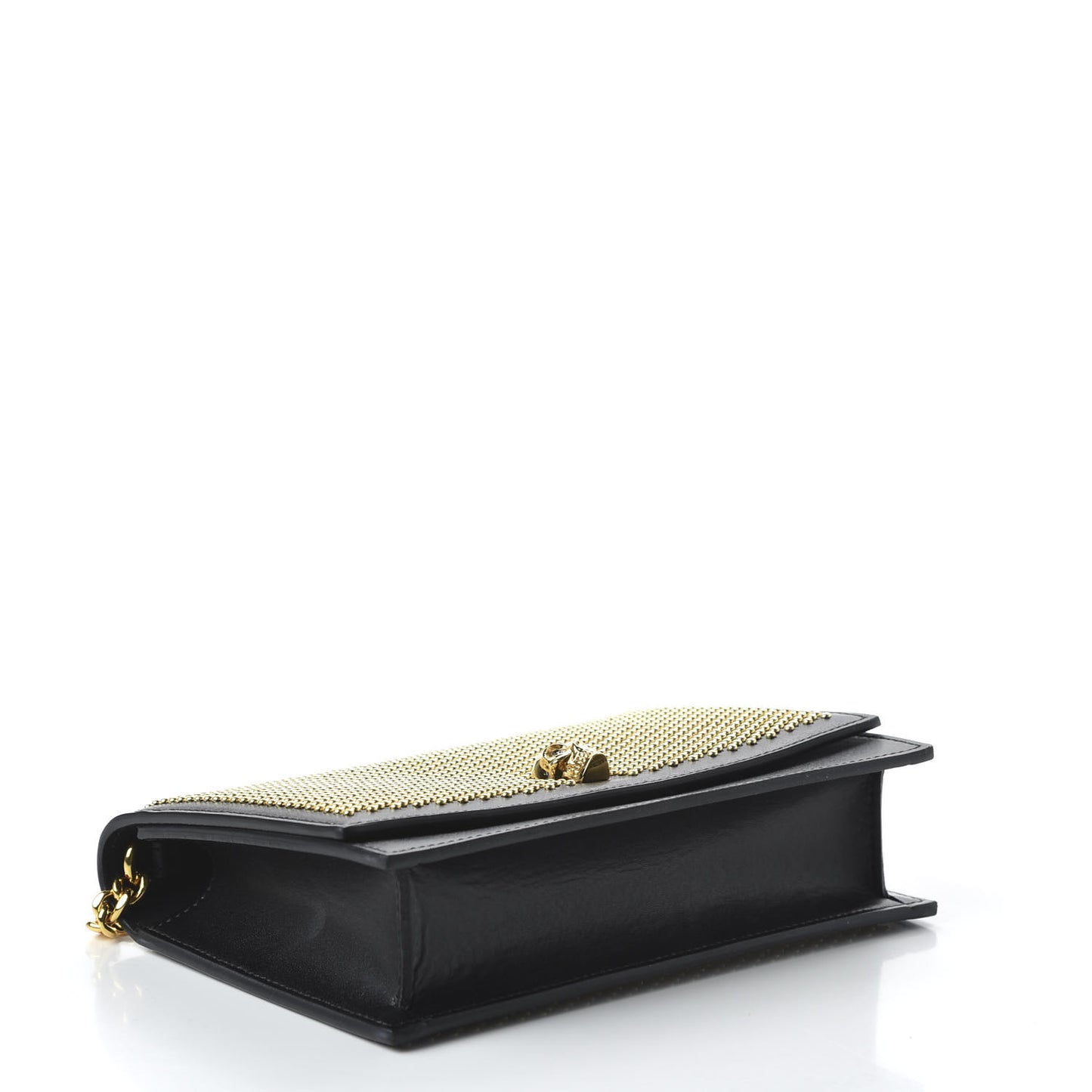 Calfskin Studded Skull Small Crossbody Bag Black