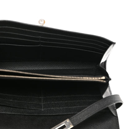 Hermes Epsom Kelly Longue Wallet Black 5 of 9