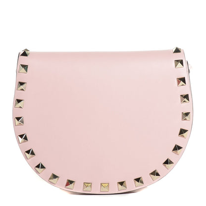 Valentino Garavani Vitello Rockstud Halfmoon Saddle Bag Water Rose 1 of 8